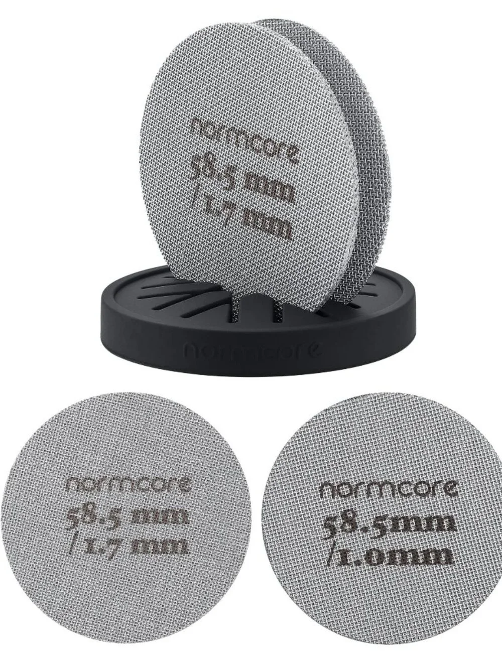 Normcore 2 Packs 58.5mm Puck Screen with Stand - Reusable Contact Shower Screen